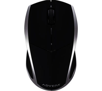 ADVENT  AMWL3B15 Wireless Blue Trace Mouse - Black & Silver